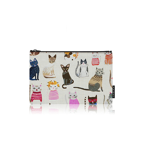 nother Cool Cats Pouch / 나더 고양이 일러스트 파우치 (Medium)