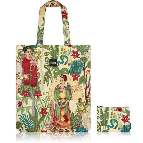 nother Frida&#039;s Garden Flat Tote Bag &amp; Pouch / 나더 프리다 칼로 플랫 토트백 &amp; 파우치 (Frida Kahlo)