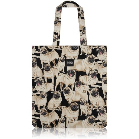 nother Pug &amp; Pugs Flat Tote / 나더 퍼그 패턴 플랫 토트백